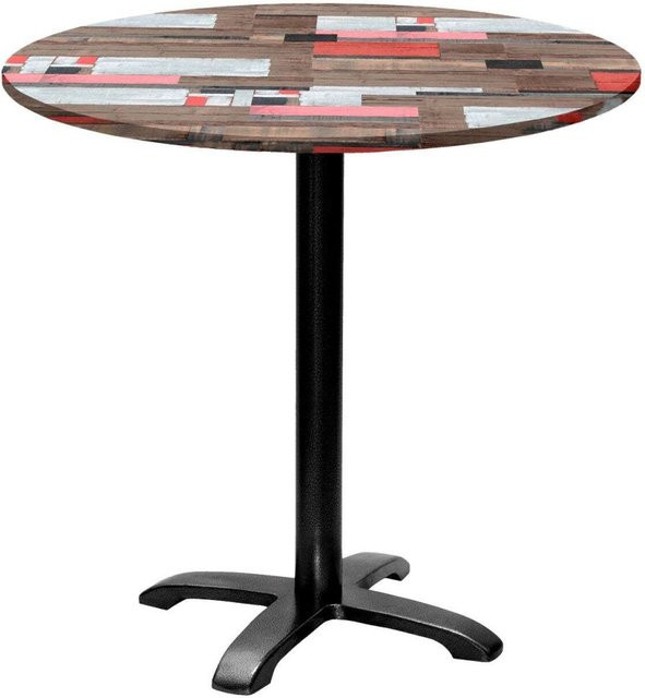 RestooTab Tisch Bazila rund, Farbe Mehrfarbig und Schwarz, H x Ø: 74 x 80 cm - Bild 1