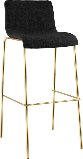 DELUKE Barhocker TENAR in Dunkelgrau mit Gold-Gestell, moderner Stoff-Barstuhl mit Lehne, B/T/H: 43 x 48 x 100 cm - Bild 1