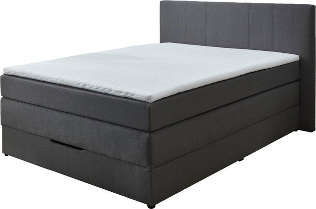 SUN GARDEN Boxspringbett Broome in Anthrazit mit Bonell-Federkern, Komfortschaum-Matratzenauflage und Kopfteil - Bild 1