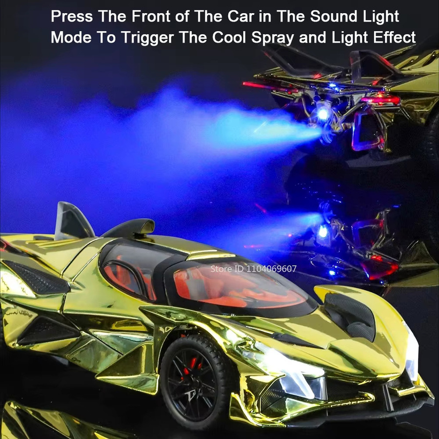 MAKEDA Apollo EVO Senna Sportwagen Modell, 1:24, mit Licht und Sound, Metall - Bild 5