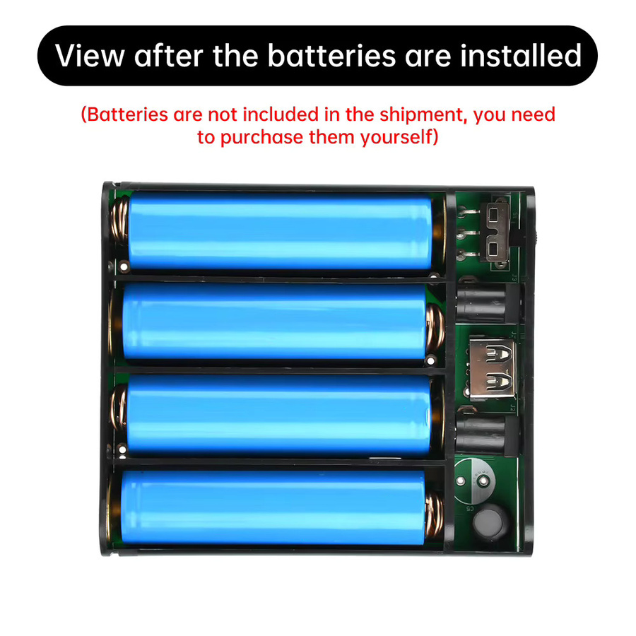 DIY USV Power Bank Box für 18650 Batterien mit 5V 9V 12V 16V Ausgang in Schwarz - Bild 6