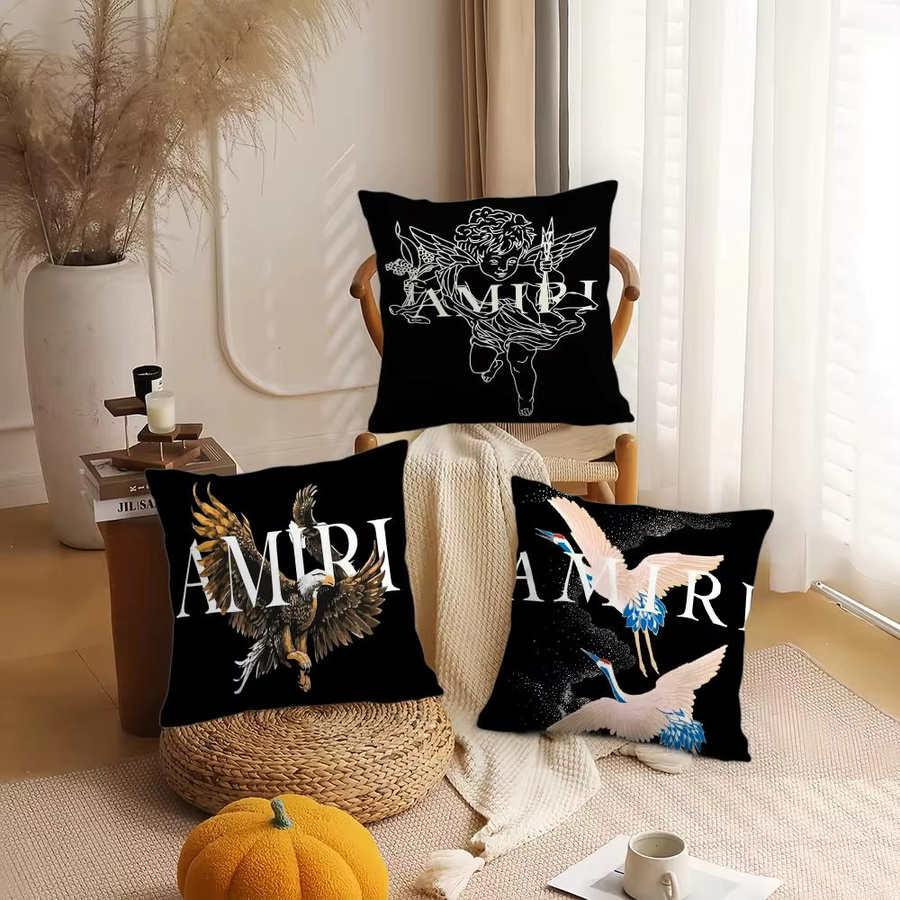A-AMIRI Kunst-Kissenbezug aus seidigem Kurzplüsch mit Grafik-Tierprint, quadratisch, Schwarz/Weiß, B/T/H: 30 x 30 x 30 cm - Bild 2