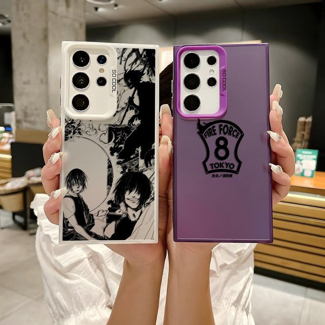 Silberne Anime F-Fire F-Force Logo Handyhülle aus Silikon für Samsung Galaxy S25 Edge S24 S23 S22 S21 S20 Ultra - Bild 1