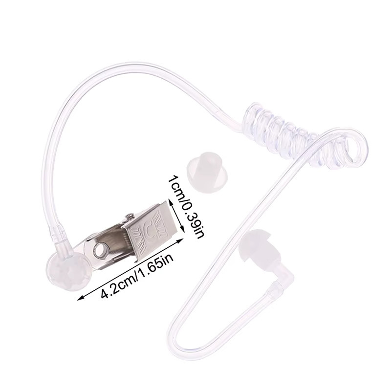 JETTING Zwei-Wege-Radio-Headset mit Akustikschlauch und transparenten Spiralluftschlauch-Ohrstöpseln sowie Metallclip - Bild 2