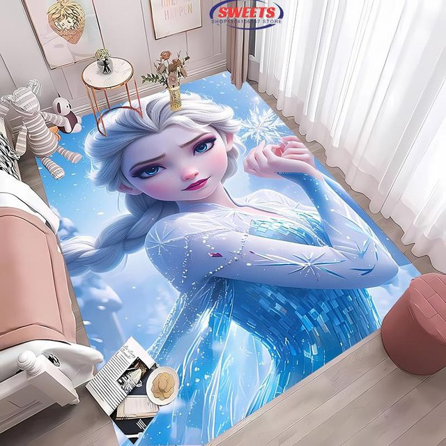 Disney Frozen Elsa Magischer Eis Teppich für das Kinderzimmer, Blau, B/T: 60 x 40 cm - Bild 1