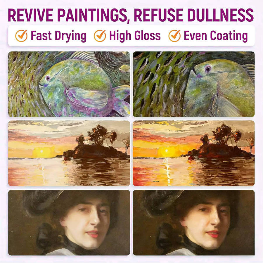 Glanzlack für Acrylmalerei in Transparent für ein nicht vergilbendes Hochglanz-Finish mit Anti-Riss-Schutz - Bild 3