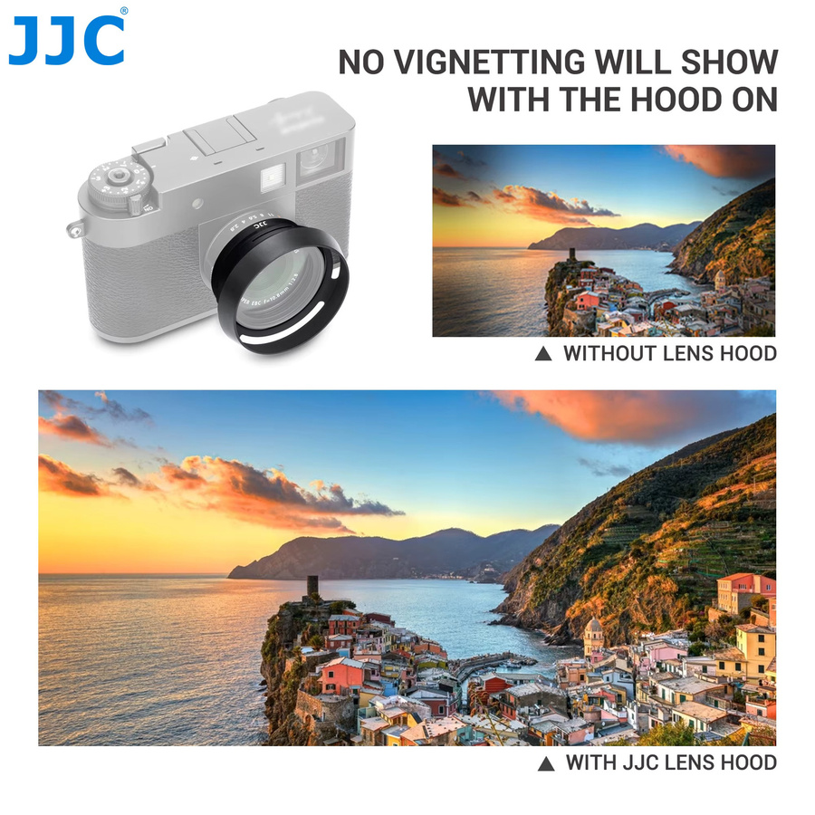 JJC Gegenlichtblende aus Metall mit 37-mm-Filteradapter für Fujifilm X Kameras, Farbe: Silber - Bild 4