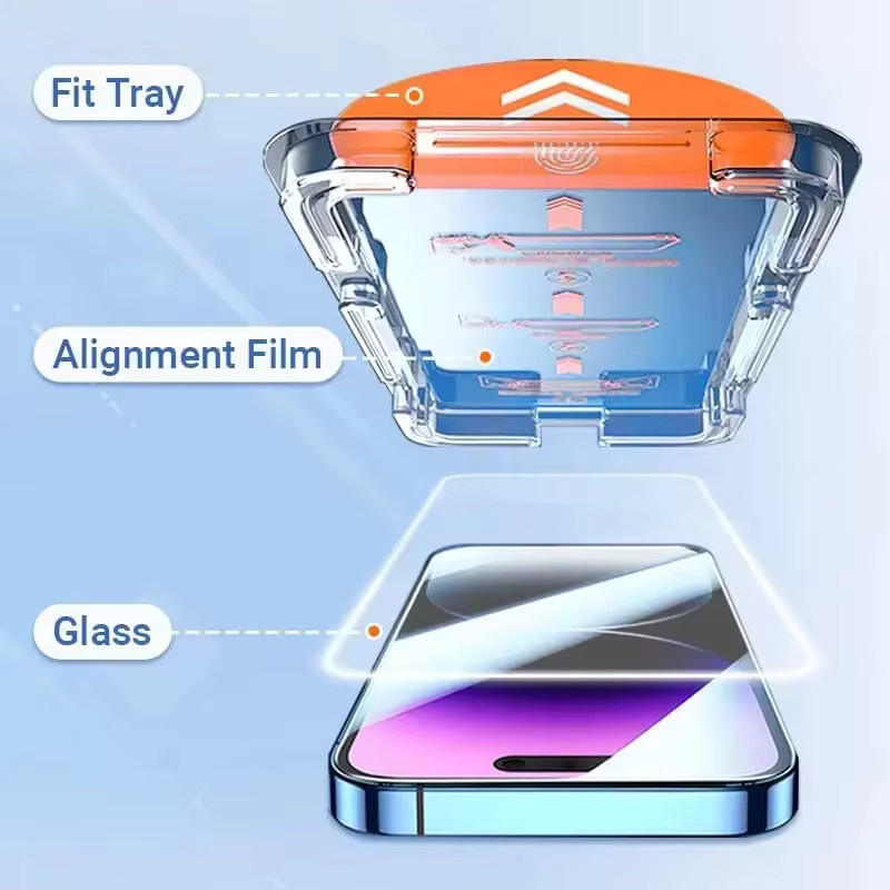 Bolomboy HD Displayschutzfolie aus gehärtetem Glas für iPhone Modelle, transparent - Bild 2