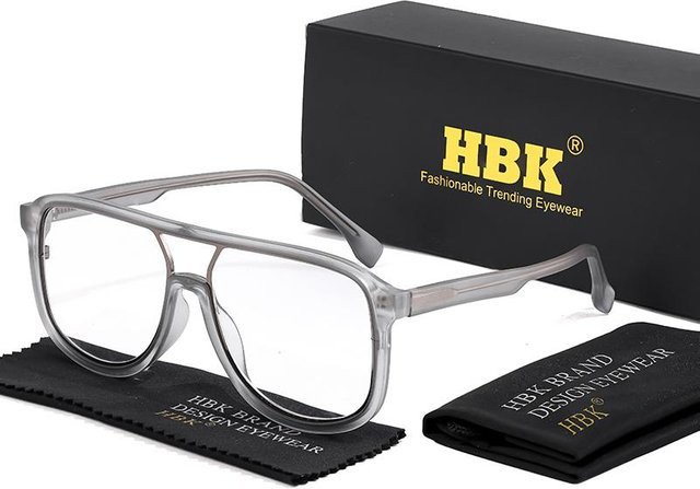 HBK Retro Korrektionsbrille, Unisex, Vollrand, Square, Metal, beige - Bild 1