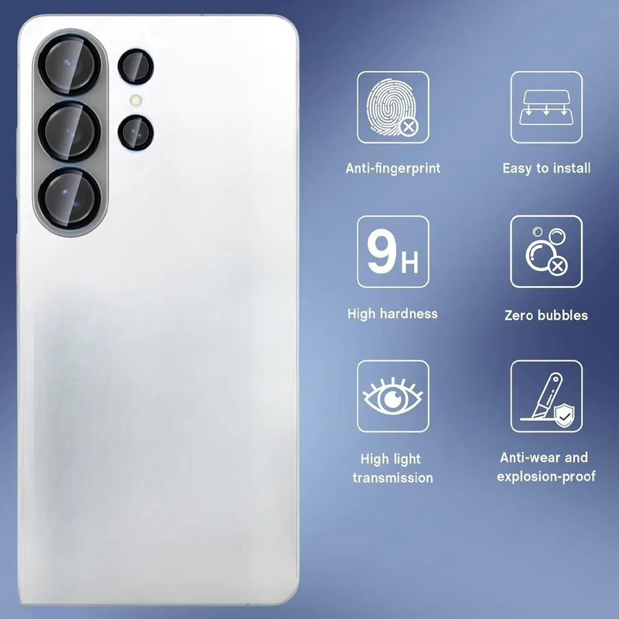 Samsung S26 Ultra Metall-Objektivring mit Kamera-Glasabdeckung in Silber - Bild 3