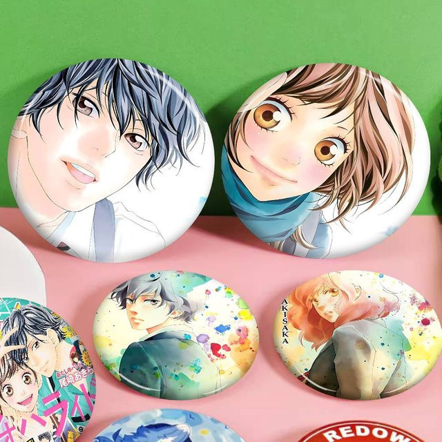 Brosche Ao Haru Ride Anime Classic Movie, 58 mm, Weißblech - Bild 1