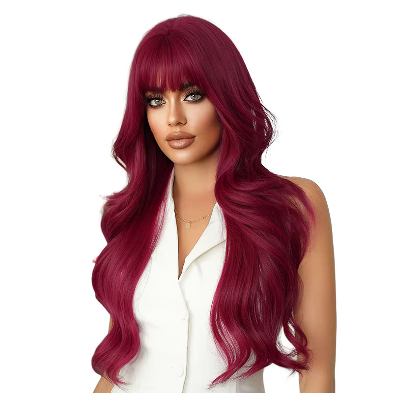 7JHH WIGS Perücke, lila-rot, gewellt, Damen - Bild 5