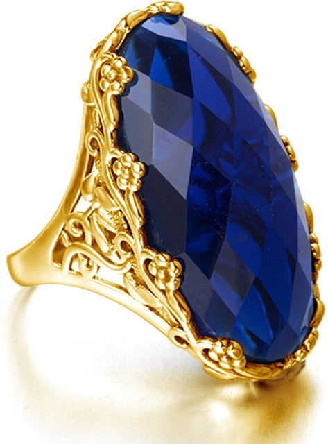 Szjinao Ring, Saphir, Gold, Damen, Blume - Bild 1