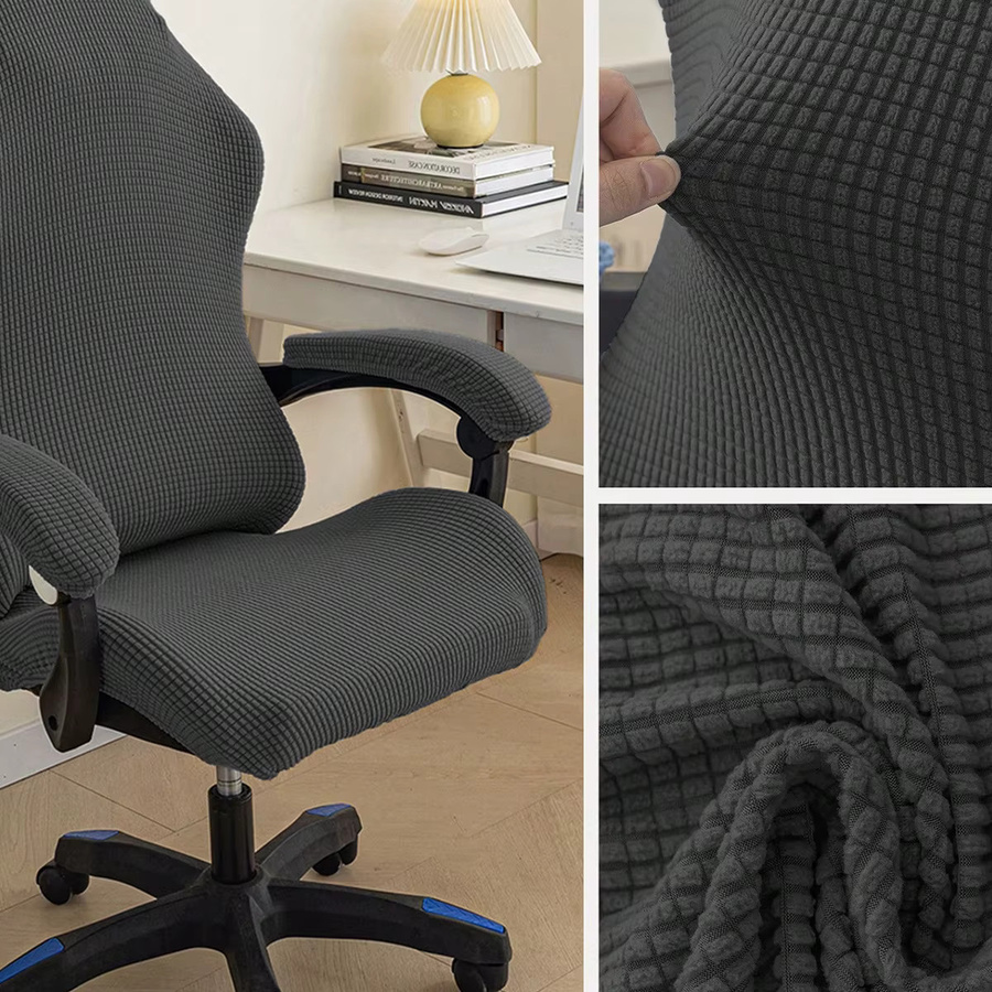 Waschbarer Gaming-Stuhlbezug in Grau als schützende Schutzhülle für Bürostühle und Sessel, tierhaarabweisend und aus Polyester - Bild 3
