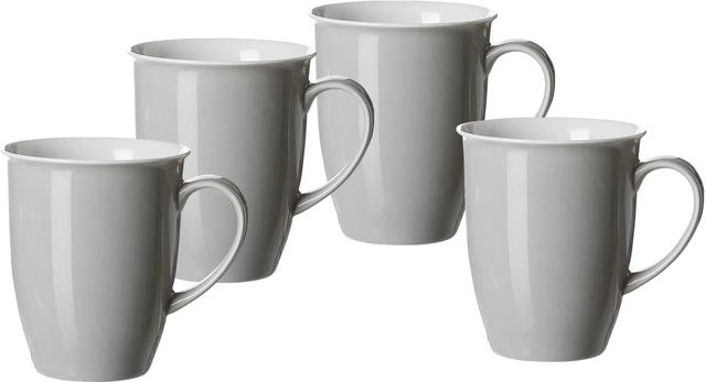 Ritzenhoff & Breker Doppio Kaffeebecher aus Porzellan 4er Set 320 ml Grau Anthrazit Rot - Bild 1