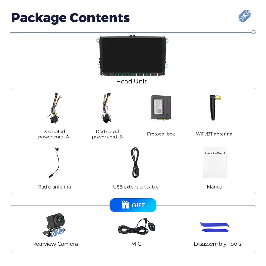 MEKEDE 9 Zoll Linux-System Kabelloses CarPlay und Android Auto Autoradio mit Bluetooth in Schwarz für Volkswagen VW Passat B6 B7 T5 Tiguan Touran Golf 5 Golf 6 Polo Skoda Octavia Fabia Seat Jetta Caddy - Bild 3