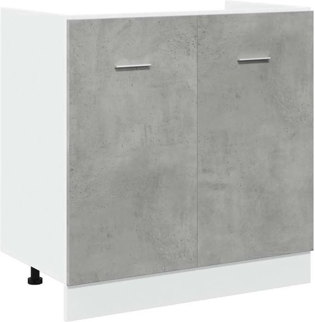 vidaXL Spülenunterschrank Lyon in Betongrau mit moderner Betonoptik, B/T/H: 80 x 46 x 81,5 cm - Bild 1