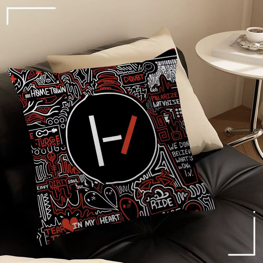 T-Twenty One Pilot Band Kissenbezug mit Grafikdesign, B/B/H: 45 x 45 x 45 cm - Bild 5