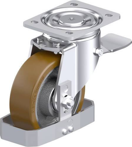 Blickle Stahlblech-Lenkrolle LH-GB 150K-ST-FS in Silber mit 150 mm Rad-Durchmesser und 800 kg Tragfähigkeit - Bild 1