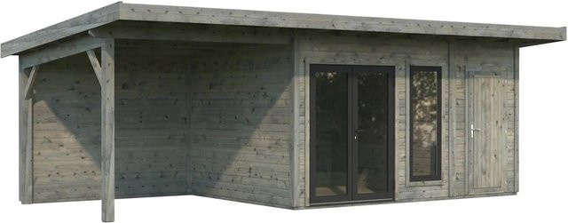 Palmako Holz-Gartenhaus Aurelia Pultdach in Grau mit modernem Design, B/T: 739 x 300 cm - Bild 1