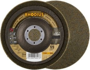 Rhodeus TOPline VKSS WS Vlieskompaktscheibe für Winkelschleifer, Durchmesser: 125 mm, Bohrung: 22,23 mm, Körnung: 4S-very fine, Farbe: Braun - Bild 1