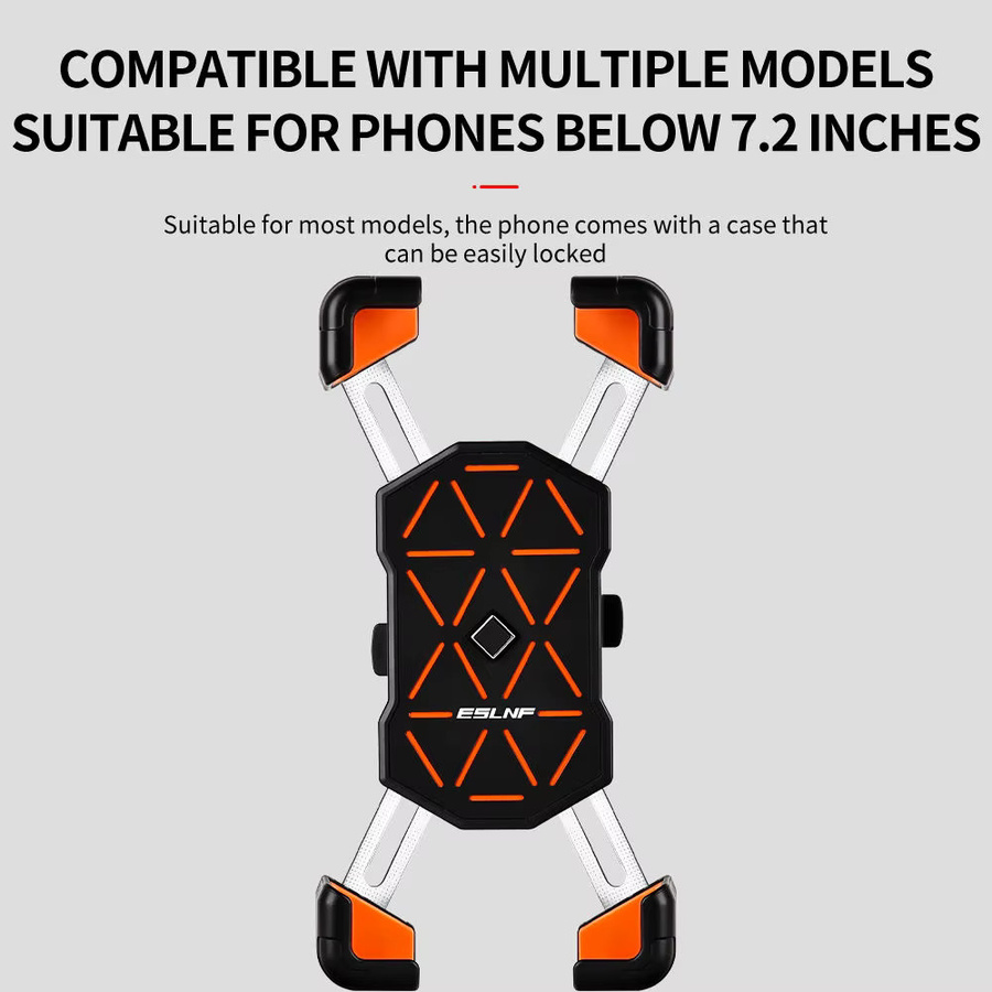 ESLNF Fahrrad-Handyhalter Universal 360 Grad Ansicht Telefonhalterung für 4,5 bis 7,2 Zoll in Schwarz und Orange - Bild 5