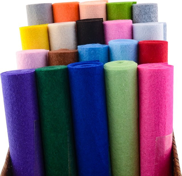 Polyester-Filzstoff für Patchwork und DIY-Puppen, Grau und Mehrfarbig, B/H: 50 x 40 cm, 1,0 mm Stärke - Bild 1