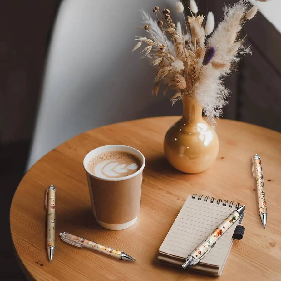 6er oder 12er Pack Kaffeekugelschreiber in Mehrfarbig aus Kunststoff für Schule und Büro - Bild 3