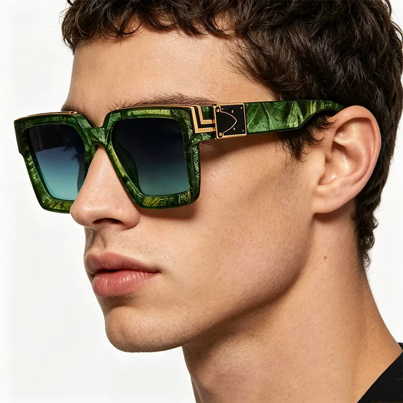 BOLGARENI Sonnenbrille, Quadrat, Vollrand, Kunststoff, Grün, Unisex - Bild 2