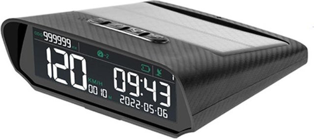 Solar GPS Wireless HUD Headup Display mit LCD-Bildschirm und Übergeschwindigkeitsalarm in Schwarz - Bild 1
