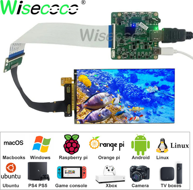 Wisecoco 6 Zoll LCD-Display IPS 2K QHD Bildschirmmodul für Raspberry Pi Laptops mit Treiberplatine 2560x1440 Pixel - Bild 1