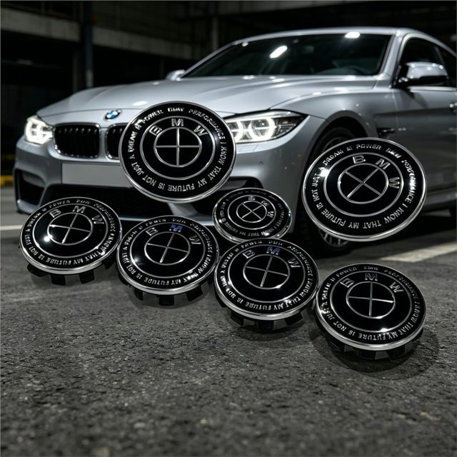 BMW Auto-Embleme in Schwarz für Motorhaube, Lenkrad und Felgenkappen für Modelle G01 G20 X3 X5 F30 E36 F20 E46 X6 M4 E60 E93 E87 - Bild 1