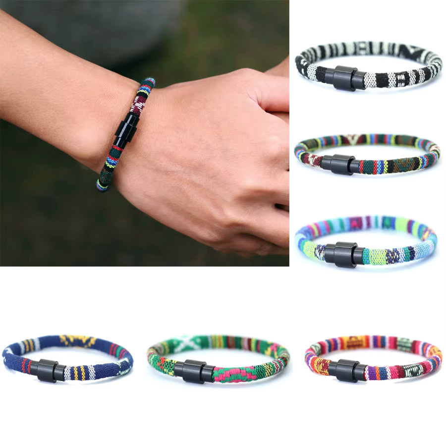 diffone Armband, bunt, geflochtenes Seil, Messing, Herren - Bild 4