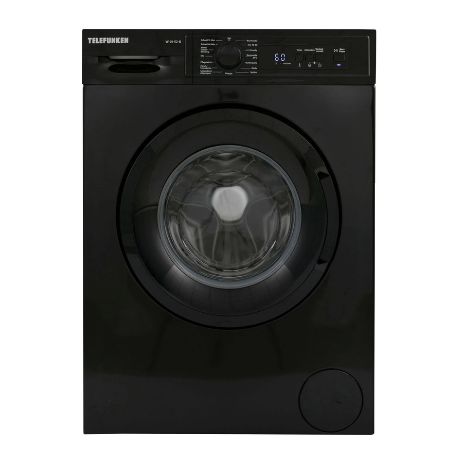 Telefunken W-01-52-B Waschmaschine in Schwarz mit 5 kg Kapazität, Frontlader, 1000 U/Min und 15 Programmen - Bild 2