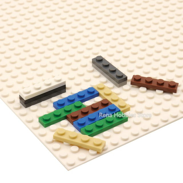Brilliant Deer 100er Nachfüllpack Bausteine 1x4 Punkte Dünne Platten in Grau und Bunt/Mehrfarbig kompatibel mit 3710 Spielzeug - Bild 1