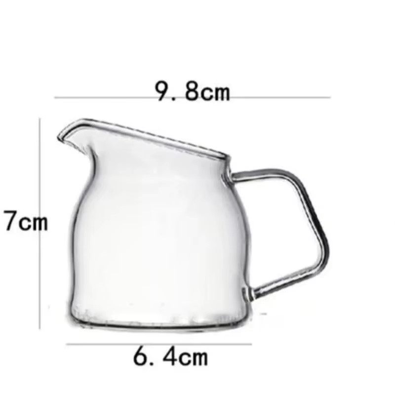 Hitzebeständiger Milchbecher aus transparentem Borosilikatglas für Kaffee, Soße oder Honig - Bild 5