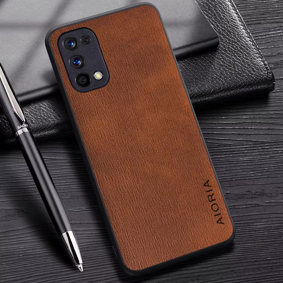 Handyhülle mit Holzmaserung für Realme 8 Pro, 8i, 9i, 7 Pro, 9 Pro und 8S in Braun - Bild 1