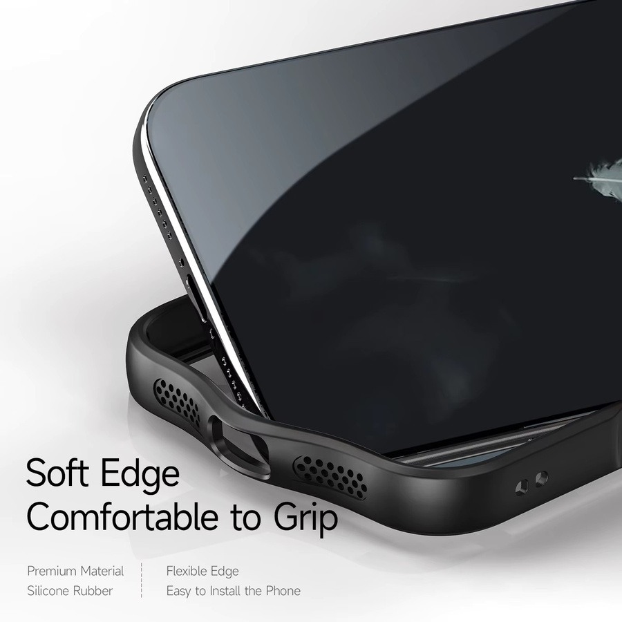 DUX DUCIS stoßfeste Handyhülle für iPhone 17 Pro Max und iPhone 17 Pro mit magnetischer Rückseite und transparenten fließenden Linien in Schwarz - Bild 3