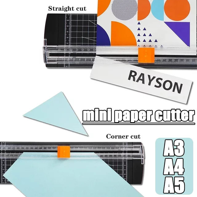 Mini-Papierschneider für A4 und A5 mit ausziehbarem Lineal in Pink oder Schwarz für Büro, DIY und Scrapbooking - Bild 1