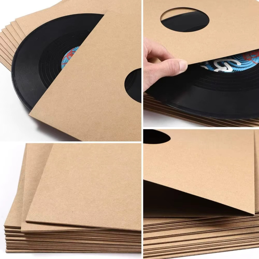 Braune Vinyl-Schallplatten-Hüllen aus Kraftpapier für 7, 10 und 12 Zoll Albumcover - Bild 3
