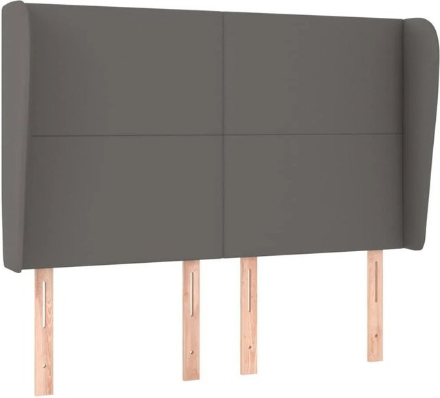 vidaXL Kopfteil mit Ohren in Grau aus Kunstleder, B: 147 cm, T: 23 cm, H: 118 cm - Bild 1