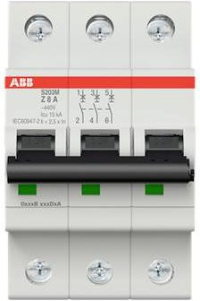 ABB S203M-Z8 Leitungsschutzschalter 8A 400V grau - Bild 1