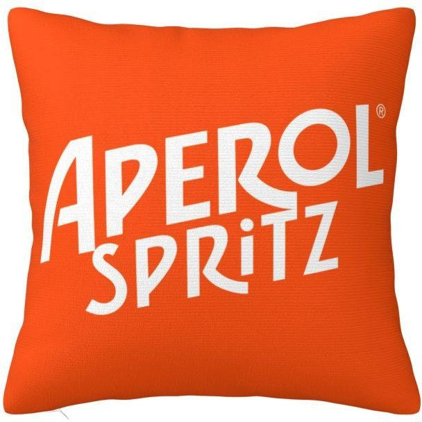 Aperols Spritz Kissen Dekoration für Sofa und Schlafzimmer, quadratischer Kissenbezug aus Polyester, Farbe: Rot/Orange, B/T/H: 30 x 30 x 30 cm - Bild 1