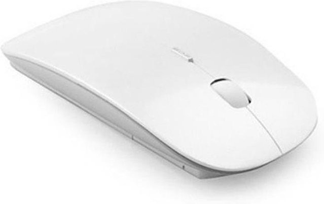 Ultra Thin Slim Drahtlose Optische Maus mit 2,4 GHz USB Empfänger für Computer und Laptop in Weiß - Bild 1