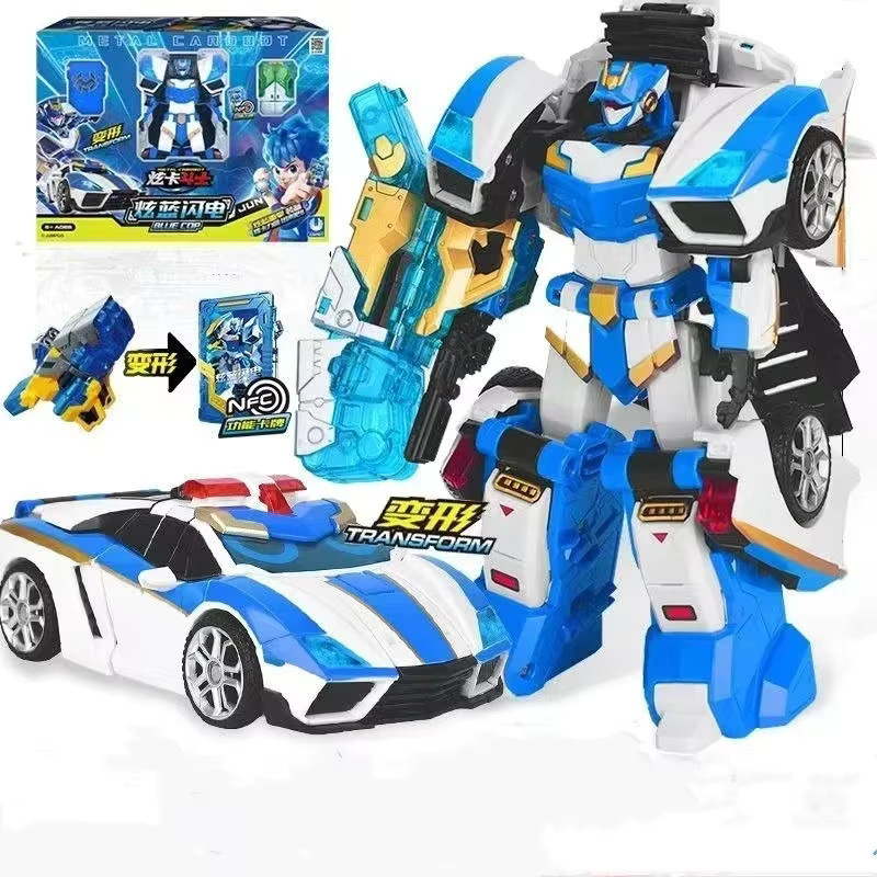 HEAVY IRON Cardbot Transforming Mecha Roboter Black Hook Trailer Cargo Truck Action Figure aus Metall in Schwarz - Bild 2
