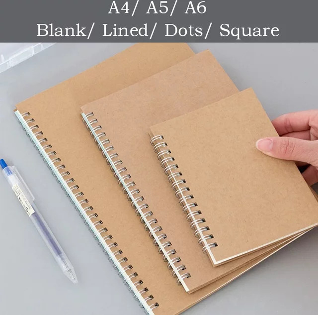 Gepunktetes Notizbuch mit Raster für A4, A5 oder A6 in Braun aus Karton und Papier - Bild 1