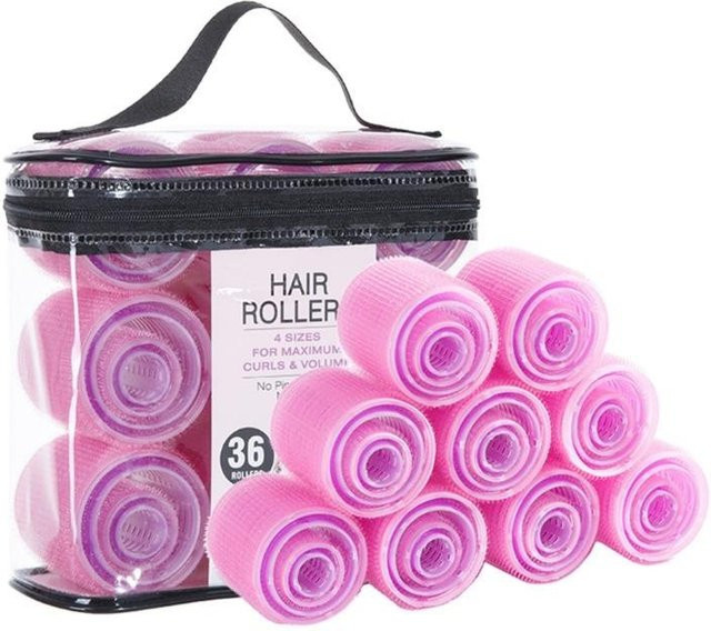 Haarwickler Set, 36 Stück, 4 Größen, violett, für feines Haar - Bild 1