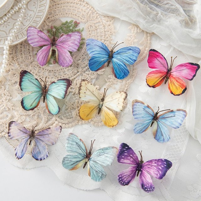 Bunte fluoreszierende Schmetterlings-Brosche für DIY-Dekorationen, Hochzeiten und Weihnachten, Mehrfarbig - Bild 1