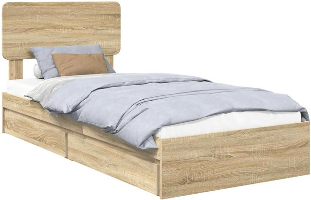 vidaXL Stauraumbett mit Schubladen in Sonoma-Eiche, B/T/H: 90 x 190 x 93 cm - Bild 1