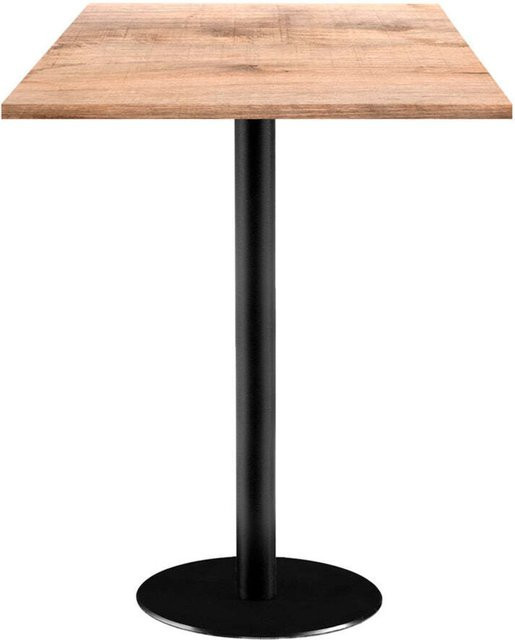 RestooTab Stehtisch Rome quadratisch in Eiche und Schwarz, B/T/H: 60 x 60 x 113 cm - Bild 1